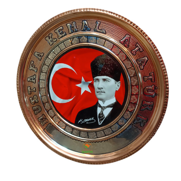 ATATÜRK TABLO BAKIR TABLO M.K.ATATÜRK TABLOSU ÖZEL ELİŞÇİLİĞİ A++ KAALİTE 30 CM EBATLI SAFİR TABLO