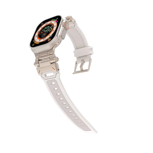 Watch 44mm KRD-108 Metal Başlıklı Silikon Kordon - Resim 10