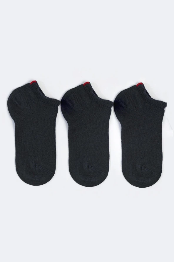 Katia&Bony Run 3 Lü Erkek Basic Patik Çorap Siyah/siyah/siyah