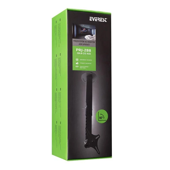 Everest PRJ-288 Projeksiyon Askı Aparatı 30-60cm Teleskopik - Resim 4