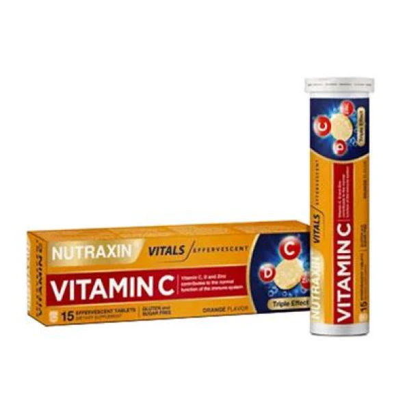 Nutraxin Efervesan Vitamin C-D-Zinc 15 Tablet