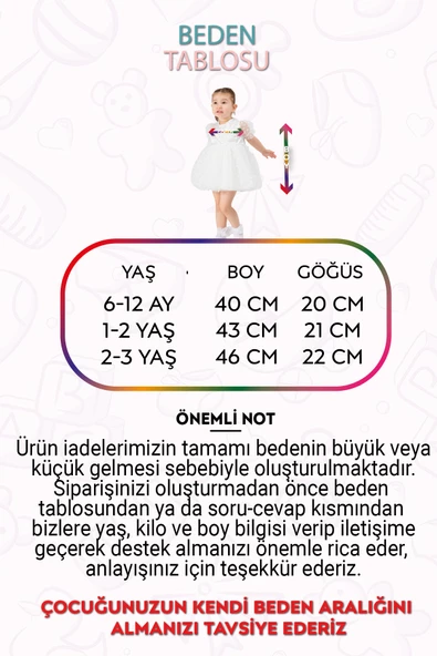 Bebek Kız Çocuk Doğum Günü Parti Düğün Elbise Tüllü Tütü Astarlı Çocuk Giyim Bebek Giyim Kız Bebek ELBYDSNTUL - 2