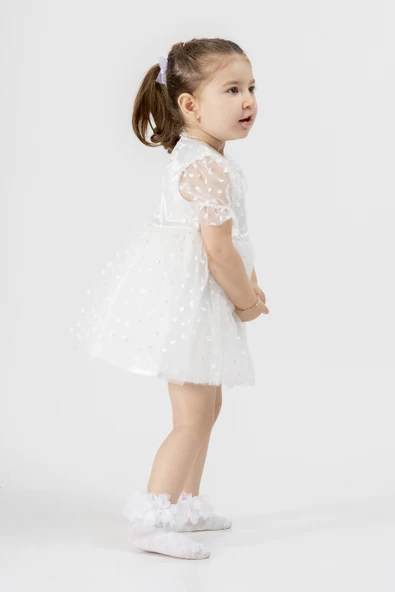 Bebek Kız Çocuk Doğum Günü Parti Düğün Elbise Tüllü Tütü Astarlı Çocuk Giyim Bebek Giyim Kız Bebek ELBYDSNTUL - 3