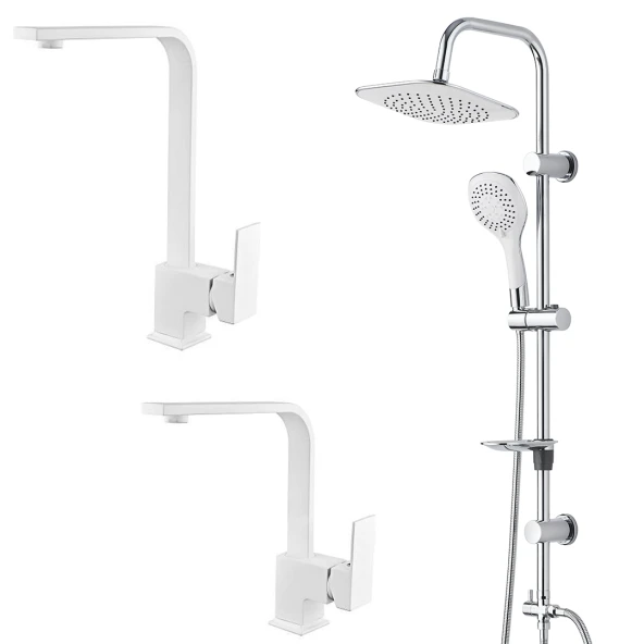 Venita Beyaz Banyo Seti 3'lü ürün görseli