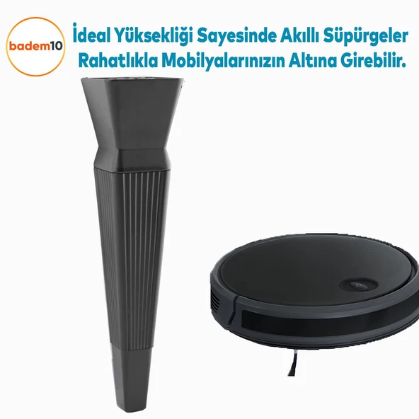 Dempa Lüks Mobilya Oturma Grubu Kanepe Tv Ünitesi Konsol Koltuk Ayağı Baza Ayakları Mat Siyah 26 Cm - 5