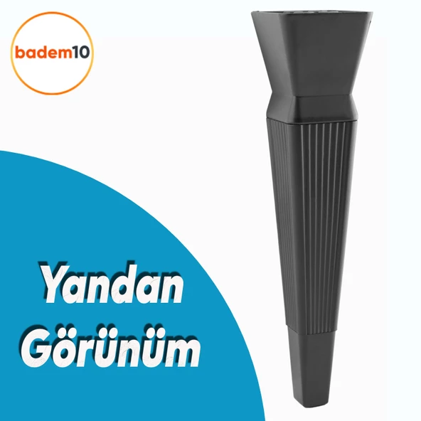 Dempa Lüks Mobilya Oturma Grubu Kanepe Tv Ünitesi Konsol Koltuk Ayağı Baza Ayakları Mat Siyah 26 Cm - 3