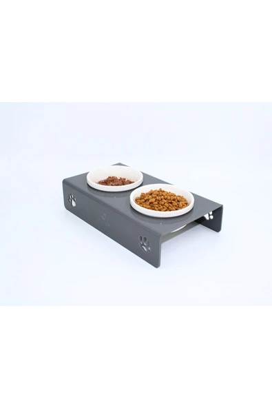 Petmagic Akrilik, Pleksi Kedi, Köpek Beyaz Seramik Ikili Mama Ve Su Kabı - 4