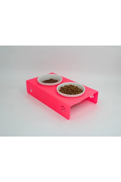 Petmagic Akrilik, Pleksi Kedi, Köpek Beyaz Seramik Ikili Mama Ve Su Kabı - 2