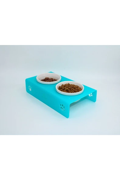 Petmagic Akrilik, Pleksi Kedi, Köpek Beyaz Seramik Ikili Mama Ve Su Kabı - 9
