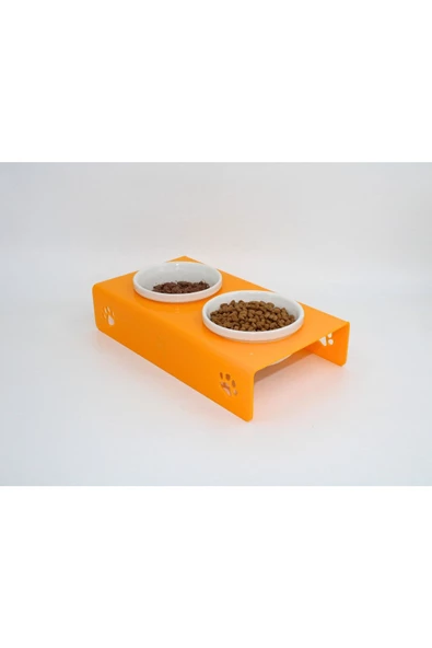 Petmagic Akrilik, Pleksi Kedi, Köpek Beyaz Seramik Ikili Mama Ve Su Kabı - 7