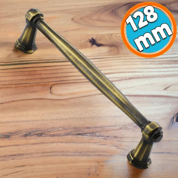 Mobilya Kulp Mutfak Dolabı Çekmece Dolap Kulpları Kapak Kulpu Kulbu Antik Sarı 128 mm Metal - 1