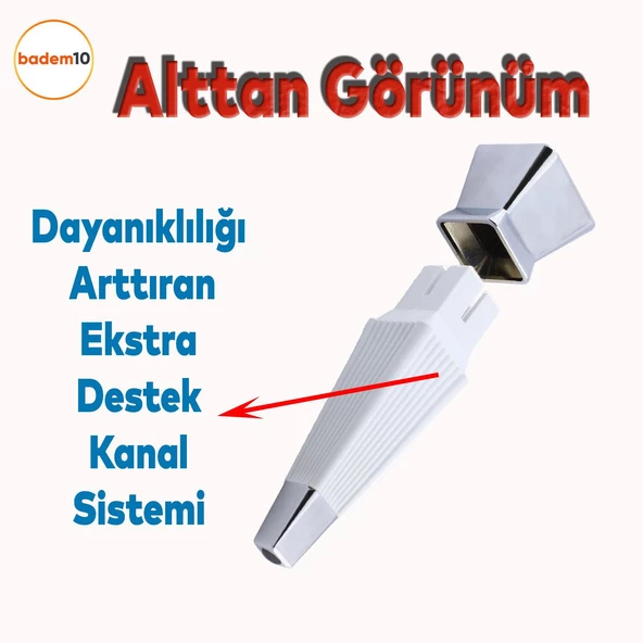 Dempa Lüks Mobilya Oturma Grubu Kanepe Sehpa TV Ünitesi Koltuk Ayağı Baza Ayakları Beyaz Krom 16 cm - 4