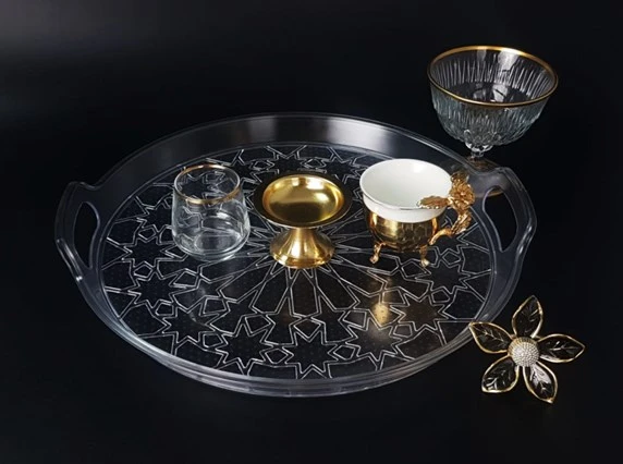 Harmony As142 Saray Yuvarlak Kristal Tepsi