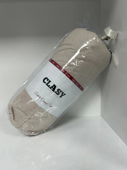 Clasy Ranforce Lastikli Çarşaf Seti Çift Kişilik Çizgili Sütlü Kahve - 2
