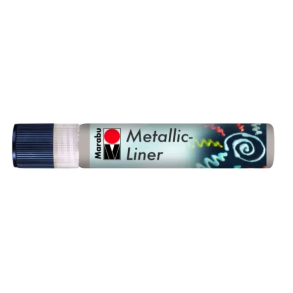 Marabu Metallic Liner Boyutlu Boncuk Boyası 25ml No:782 Metalik Gümüş