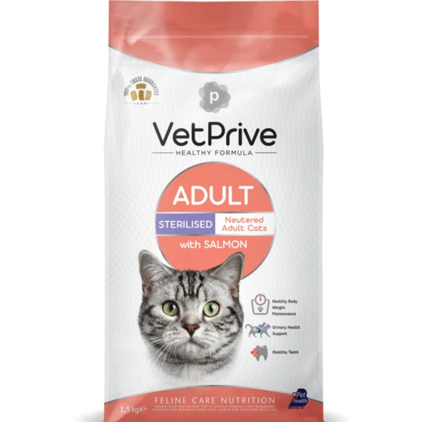 VET PRİVE YETİŞKİN KISIR SOMONLU KEDİ MAMASI 1,5 KG