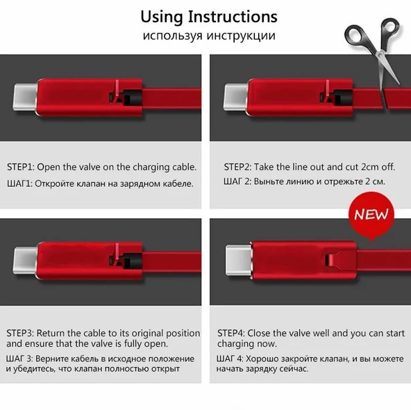 Apple iPhone 2.1A Yenilenebilir Kesilebilir USB Lightning Data ve Hızlı Şarj Kablosu - 6