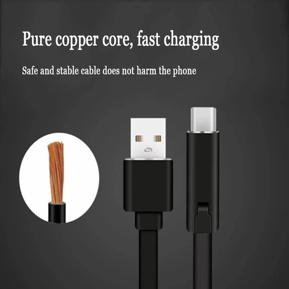 Apple iPhone 2.1A Yenilenebilir Kesilebilir USB Lightning Data ve Hızlı Şarj Kablosu - 3
