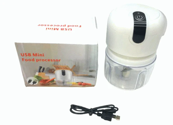 USB MİNİ FOOD PROCESSOR USB ŞARJLI MİNİ 3 BIÇAK BLENDER RONDO DOĞRAYICI 250ML (44Pyr34)