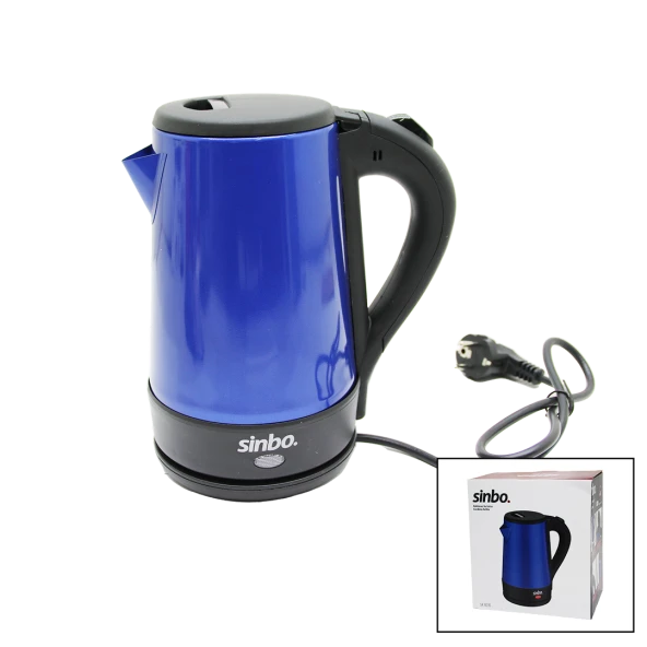 SİNBO-8016 MAVİ RENK ÇELİK KETTLE SU ISITICISI 1.5LT - 2200W (44Pyr34)