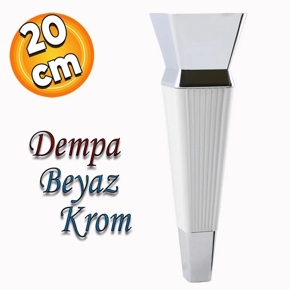 Dempa Lüks Mobilya Oturma Grubu Kanepe Tv Ünitesi Koltuk Ayağı Konsol Ayakları Beyaz Krom 20 Cm
