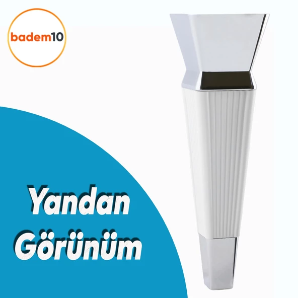 Dempa Lüks Mobilya Oturma Grubu Kanepe Tv Ünitesi Koltuk Ayağı Konsol Ayakları Beyaz Krom 20 Cm - 3