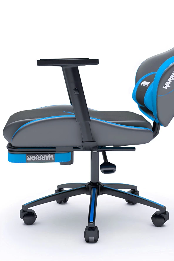 Warrior Aragorn Kumaş Oyuncu Koltuğu - Mavi - Ayak Uzatmalı Bilgisayar Sandalyesi - 1598B0514 - Resim 7