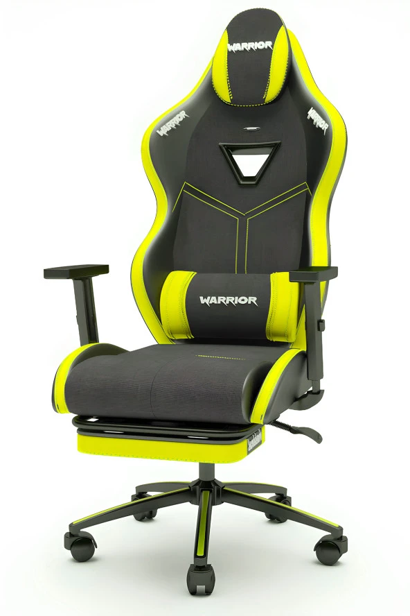 Warrior Aragorn Kumaş Oyuncu Koltuğu - Sarı - Ayak Uzatmalı Bilgisayar Sandalyesi - 1598B0512 - Resim 6