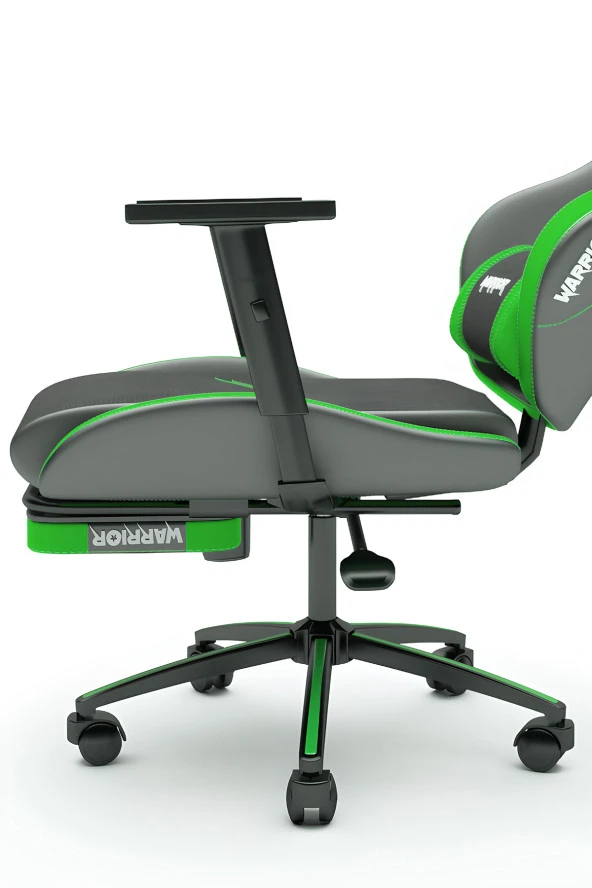 Warrior Aragorn Kumaş Oyuncu Koltuğu - Yeşil - Ayak Uzatmalı Bilgisayar Sandalyesi - 1598B0513 - Resim 7