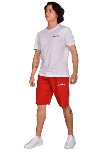 Diadora Mesa - Pamuklu Kırmızı Spor Şort - DIADORAMESA - 2