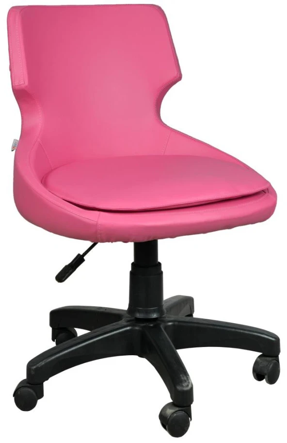 Bürocci Zaga Plastik Ayaklı Çalışma Koltuğu-Pembe-2023B0120