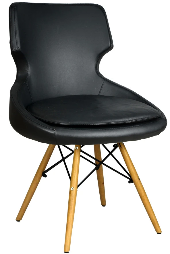 Bürocci Zaga Cafe Koltuğu-Siyah Deri-2023G0101