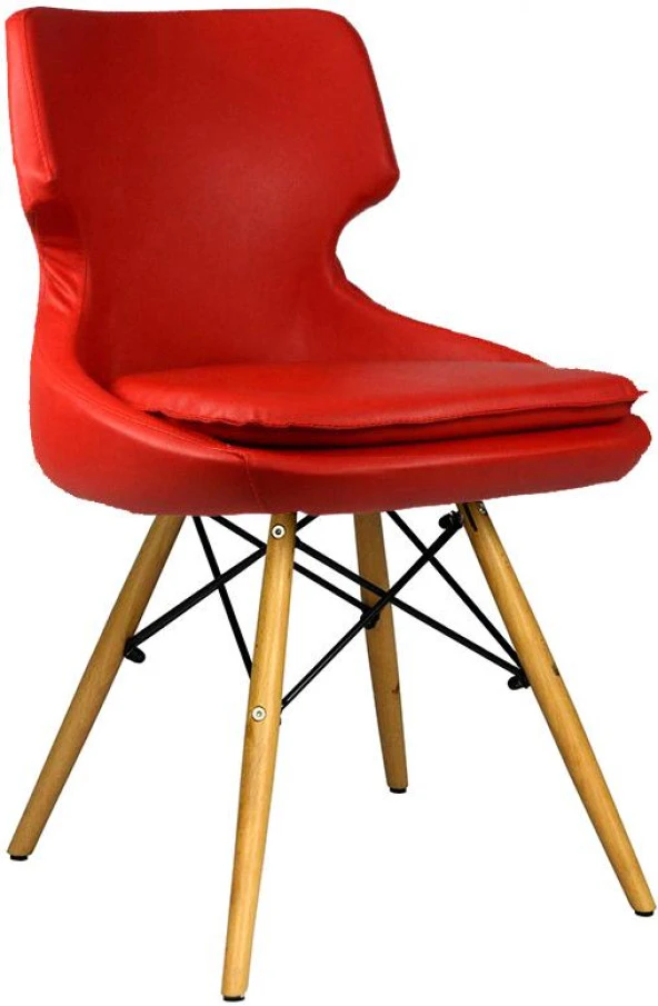 Bürocci Zaga Cafe Koltuğu-Kırmızı Deri-2023G0116