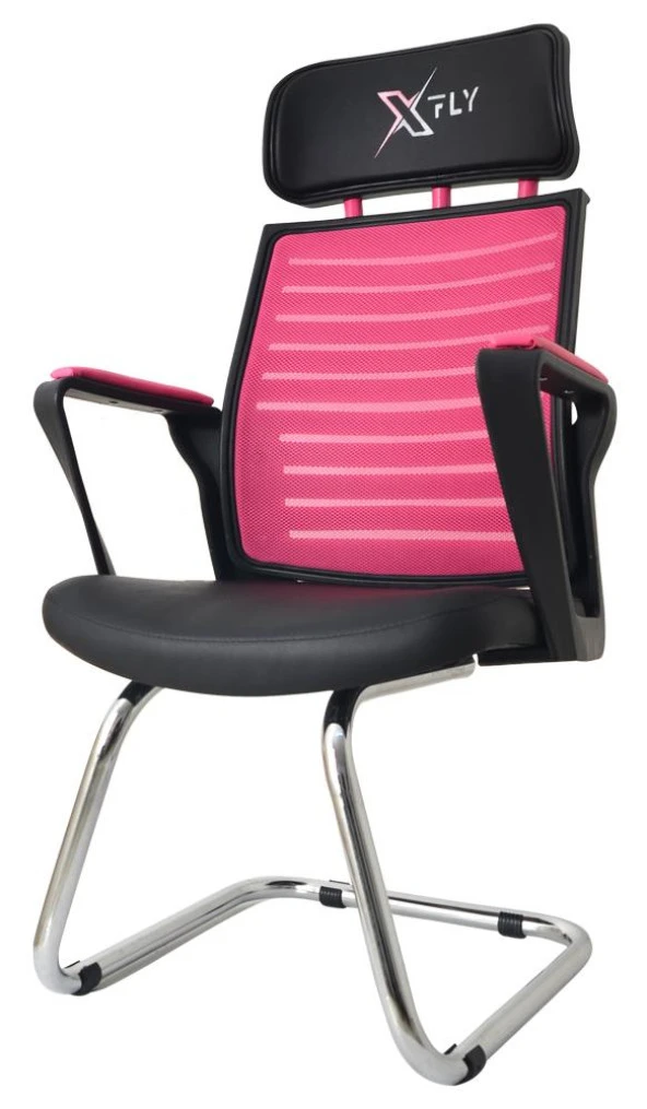XFly Metal Ayaklı Oyuncu Koltuğu - Pembe File - 2400J0545 - Resim 3