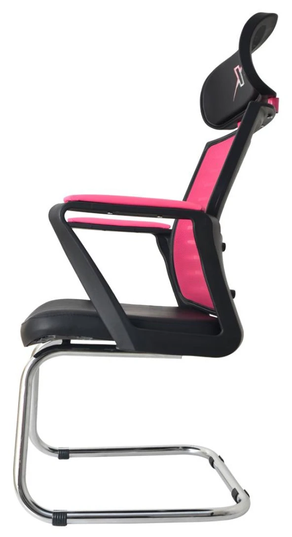 XFly Metal Ayaklı Oyuncu Koltuğu - Pembe File - 2400J0545 - Resim 4