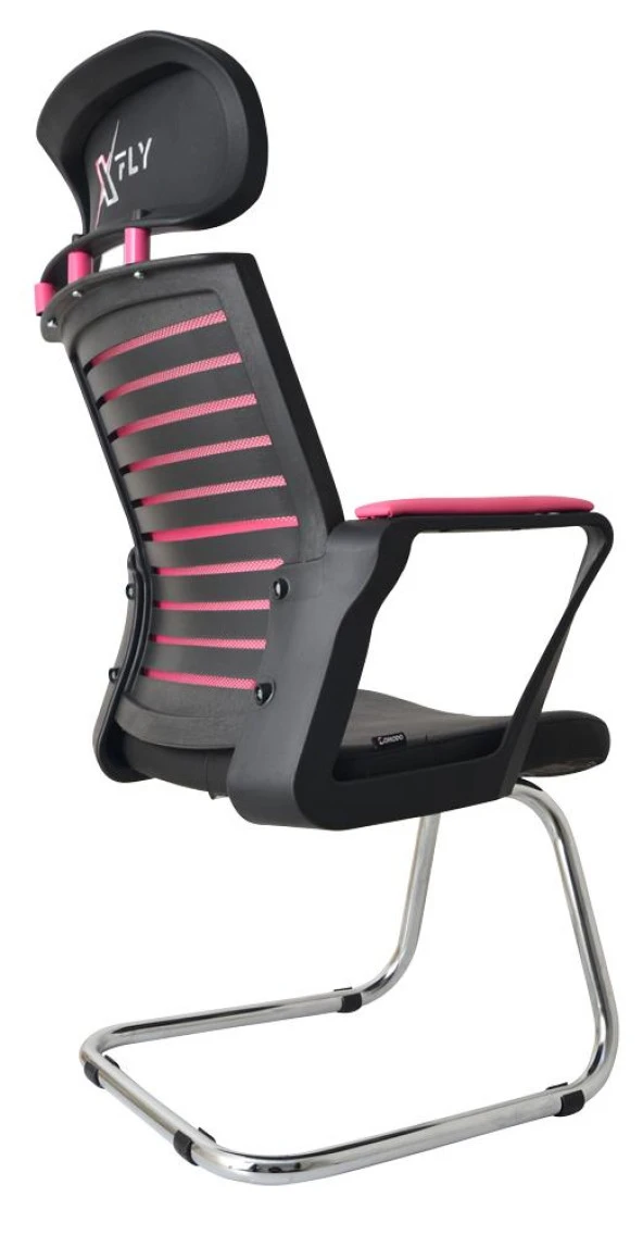 XFly Metal Ayaklı Oyuncu Koltuğu - Pembe File - 2400J0545 - Resim 7