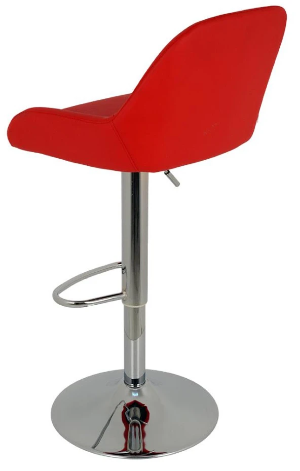 Bürocci Texas Bar Taburesi - Kırmızı Deri - 9506S0116 - 5