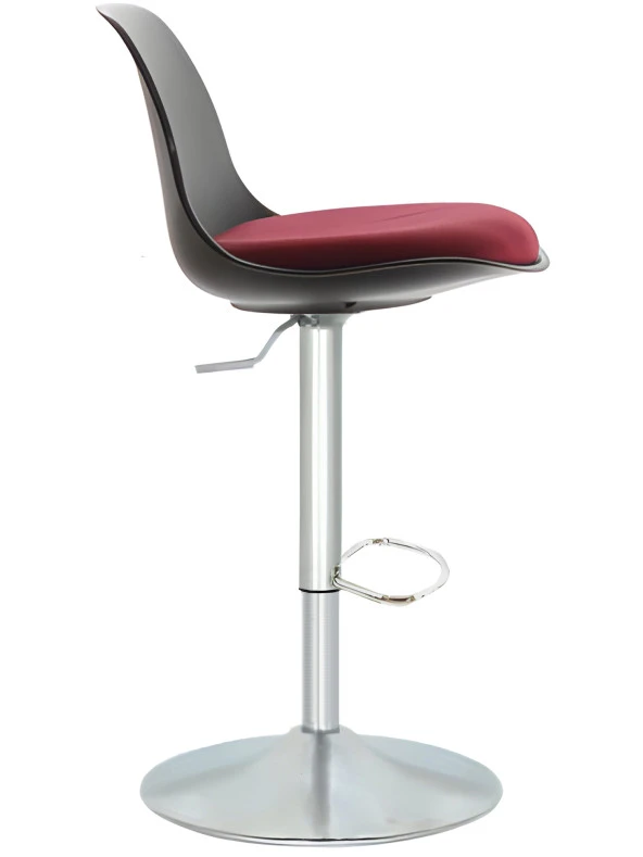 Bürocci Nadya Bar Sandalyesi - Bordo Deri - Metal Ayaklı Bar Taburesi - 9537S0102 - 2
