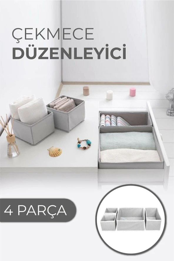 Çekmece Düzenleme Kutu Seti Organizer 4lü Set (44Pyr34)