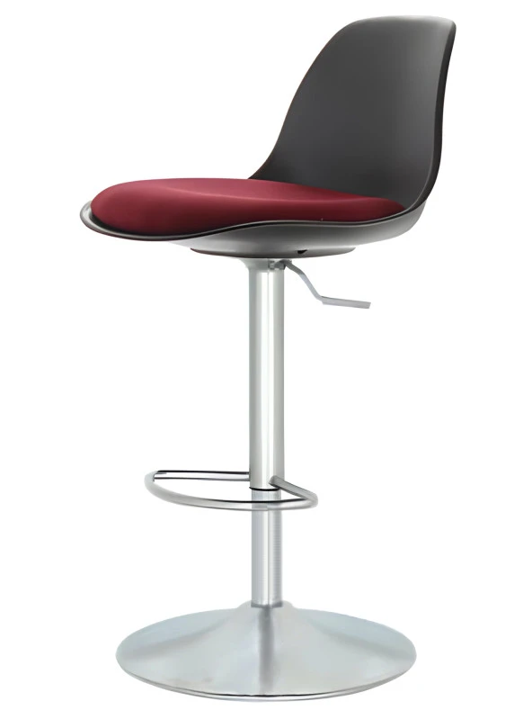 Bürocci Nadya Bar Sandalyesi - Bordo Deri - Metal Ayaklı Bar Taburesi - 9537S0102 - 6