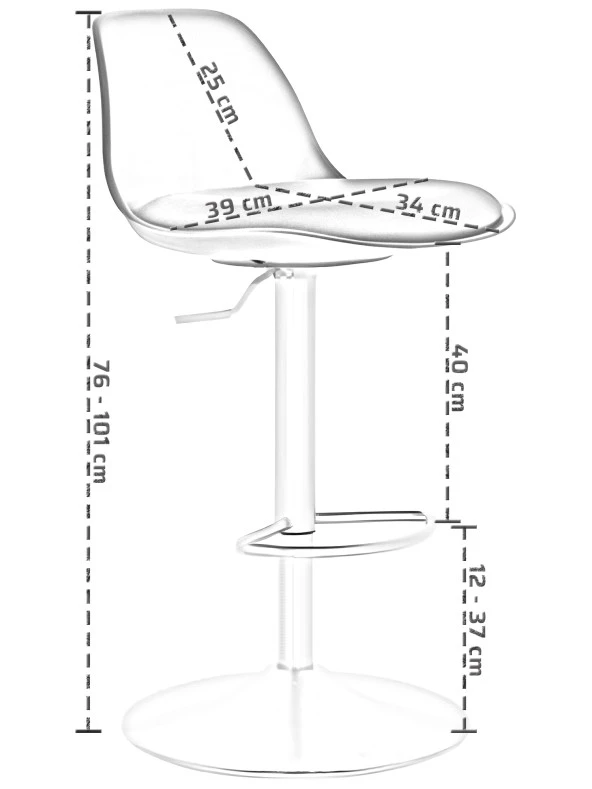 Bürocci Nadya Bar Sandalyesi - Pembe Deri - Metal Ayaklı Bar Taburesi - 9537S0120 - Resim 4