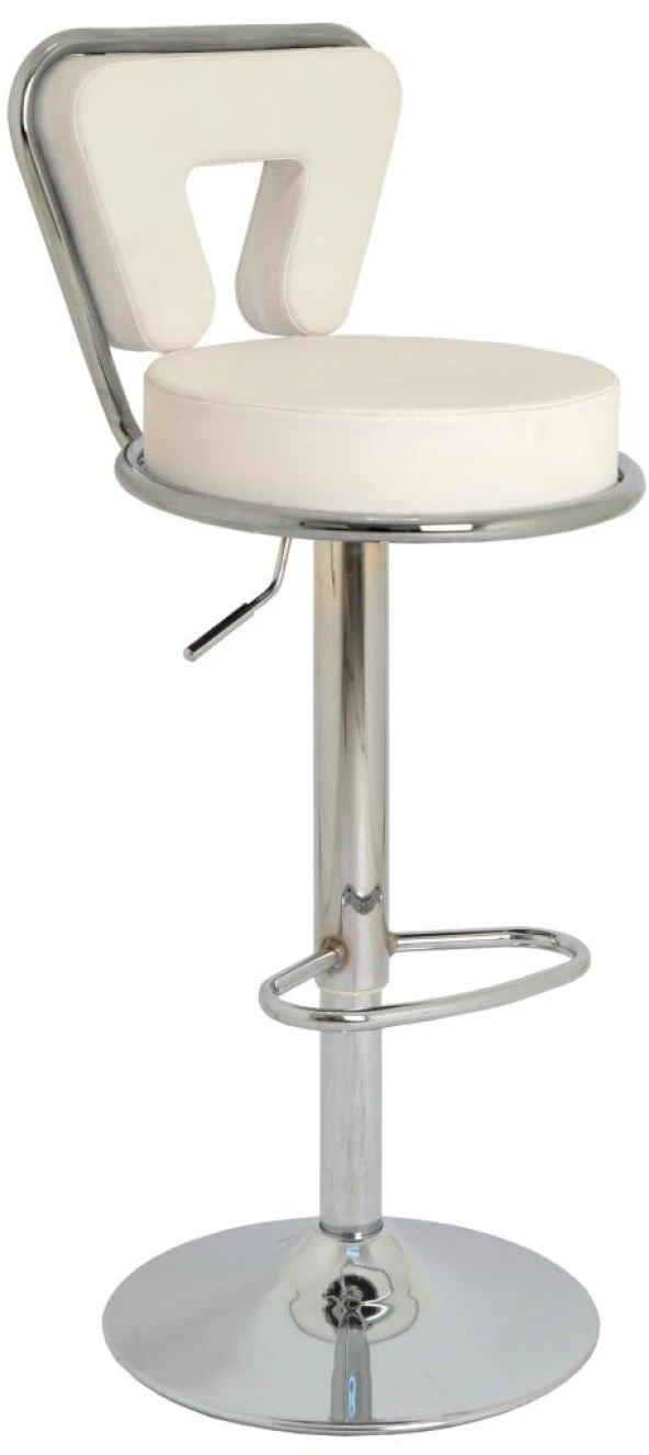 Bürocci Virago Bar Sandalyesi - Beyaz Deri - 9540S0109 ürün görseli