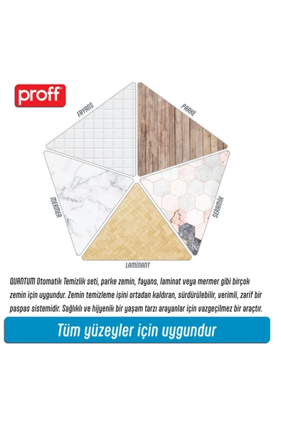 Proff Quantum Siyah Renk Döner Başlıklı Temizlik Seti - Resim 4