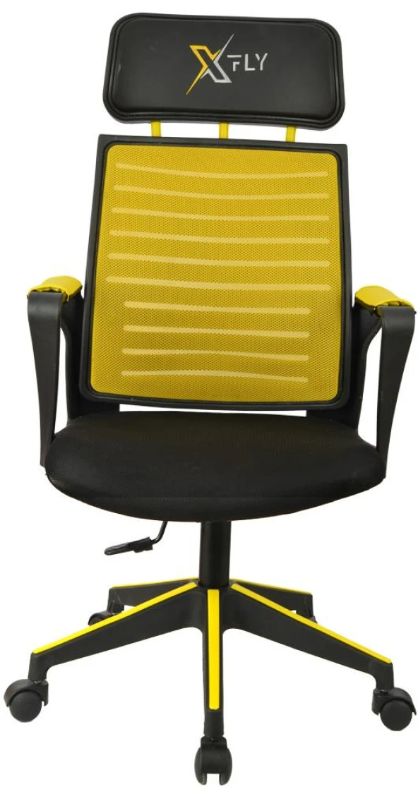 XFly Plastik Ayaklı Oyuncu Koltuğu - Sarı File - 2395D0551 - Resim 2