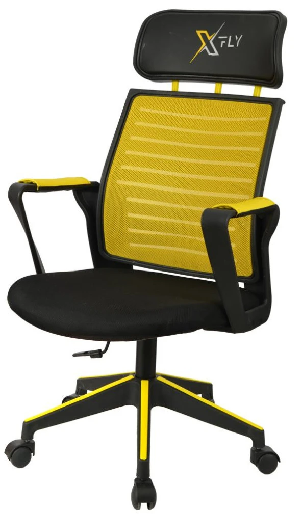 XFly Plastik Ayaklı Oyuncu Koltuğu - Sarı File - 2395D0551 - Resim 3
