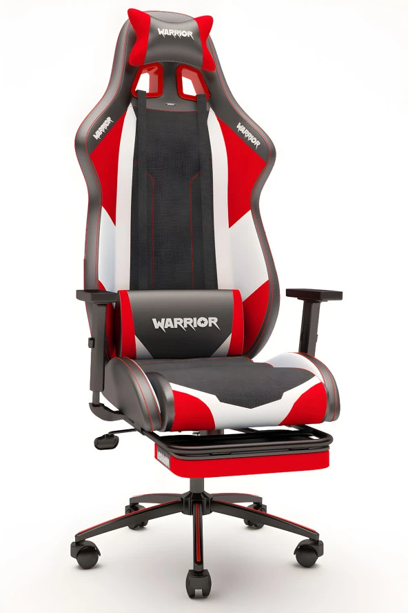 Warrior Scorpion Oyuncu Koltuğu - Kırmızı - Ayak Uzatmalı Bilgisayar Sandalyesi - 1575C0511