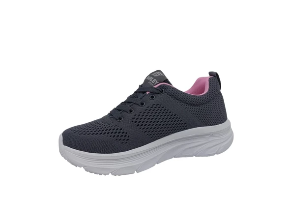 Parley 286 Kadın Füme File Günlük Kullanım Kalın Taban Hafif Spor Ayakkabı - Resim 3