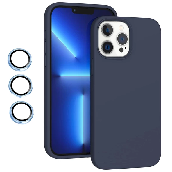 iPhone 15 Pro Max Kılıf Kamera Lensli Lansman Silikon Kapak - 12