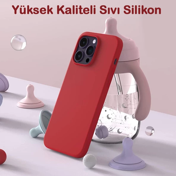 iPhone 15 Pro Max Kılıf Kamera Lensli Lansman Silikon Kapak - 9