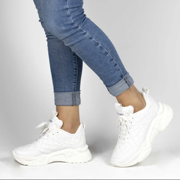 Kadın Kapitone Detaylı Sneakers - 5